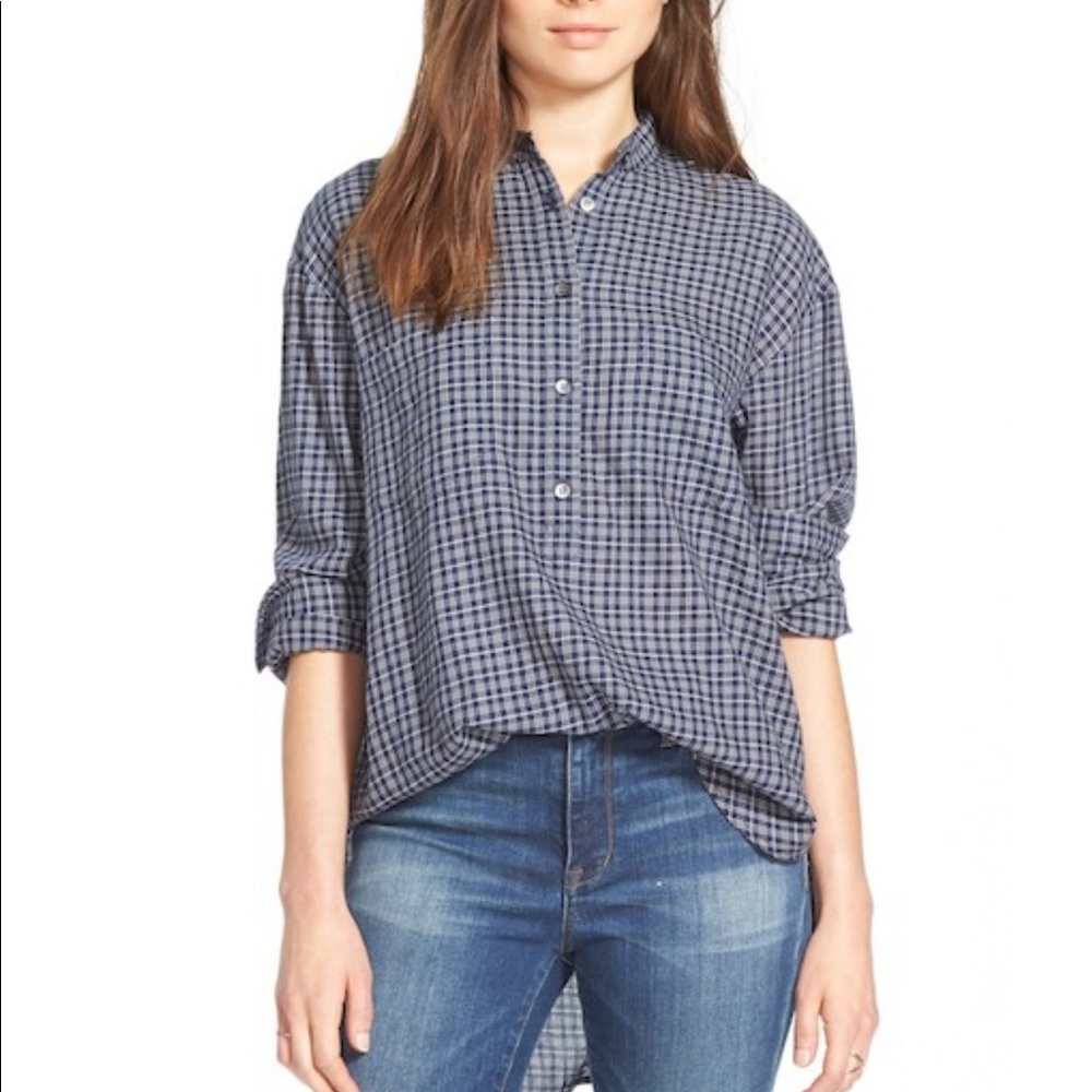 Madewell popover plaid shirt